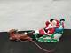 Vintage General Foam Santa In Sleigh And Reindeer Blow Mold Yard Decoration