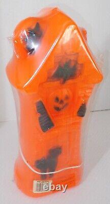 VINTAGE HAUNTED HOUSE HALLOWEEN BLOW MOLD 17 PLASTIC LIGHT UNUSED With CORD #1