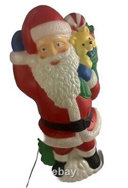 VINTAGE TPI WAVING SANTA CLAUS WithPRESENTS 40 LIGHTED BLOW MOLD