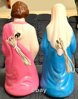 VTG 14 Pcs 23 NATIVITY SET JESUS MARY WISEMEN CHRISTMAS BLOW MOLD LIGHT UP YARD