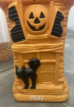 VTG 33 General Foam Plastics Halloween Haunted House Black Cat Light Blow Mold