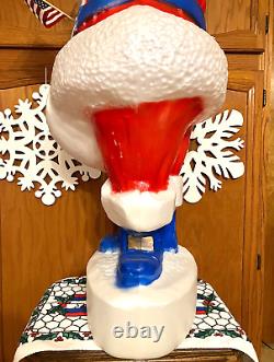 VTG 44 UNION PATRIOTIC SANTA CLAUS WithLIST CHRISTMAS BLOW MOLD LIGHT YARD DECOR