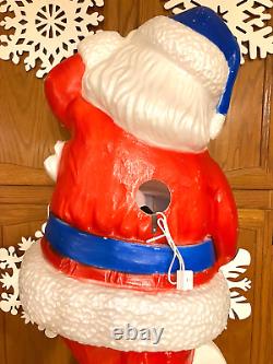 VTG 44 UNION PATRIOTIC SANTA CLAUS WithLIST CHRISTMAS BLOW MOLD LIGHT YARD DECOR