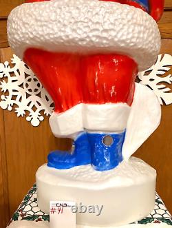 VTG 44 UNION PATRIOTIC SANTA CLAUS WithLIST CHRISTMAS BLOW MOLD LIGHT YARD DECOR