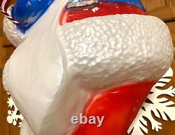 VTG 44 UNION PATRIOTIC SANTA CLAUS WithLIST CHRISTMAS BLOW MOLD LIGHT YARD DECOR