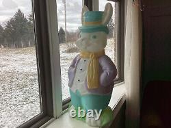 VTG 90s Empire Lighted Plastic Mr Easter Bunny Blow Mold 34 Rabbit Yard Decor