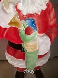 VTG Blow Mold Santa 42 Tall Empire USA Christmas Stocking Toys Outdoor Decor