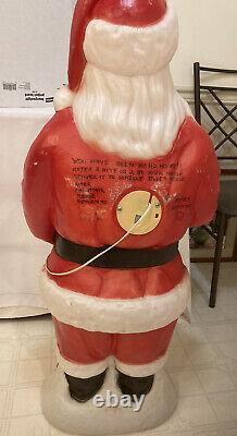 VTG Blow Mold Santa 42 Tall Empire USA Christmas Stocking Toys Outdoor Decor