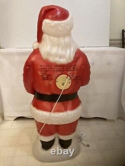 VTG Blow Mold Santa 42 Tall Empire USA Christmas Stocking Toys Outdoor Decor