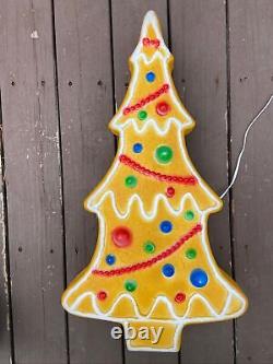 VTG Don Featherstone Ginger Bread House & Tree Union Blow Mold Gingerbread Men
