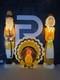 Vtg Don Featherstone Thanksgiving Blow Molds Pilgrims Turkey Set