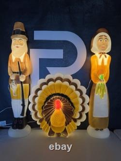 VTG Don Featherstone Thanksgiving Blow Molds Pilgrims Turkey Set VTG Don Featherstone Thanksgiving Blow Molds Pilgrims Turkey Set