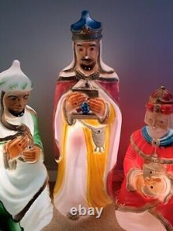 VTG Empire 3 Wise Men/3 Kings Lighted Blow Mold Nativity possible ship-TESTED