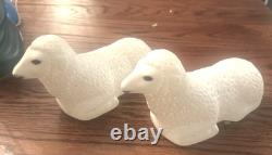 VTG Empire Blow Mold Nativity 10 Piece 17-22 Christmas Light +Angel Blow Mold