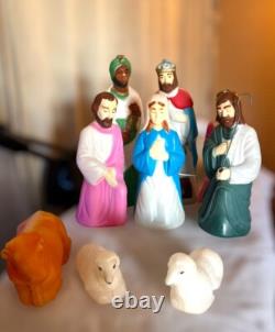 VTG Empire Nativity Set 10 Piece 17-22 Christmas Lighted Blow Mold Working Read