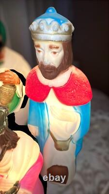 VTG Empire Nativity Set 10 Piece 17-22 Christmas Lighted Blow Mold Working Read