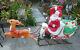 Vtg Empire Santa Sleigh And Reindeer Lighted Blow Mold Christmas Yard Decor