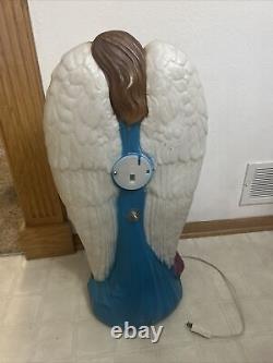 VTG GENERAL FOAM Blue ANGEL CHRISTMAS Blow Mold WithCord 31 Tall NATIVITY