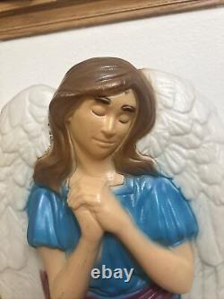 VTG GENERAL FOAM Blue ANGEL CHRISTMAS Blow Mold WithCord 31 Tall NATIVITY