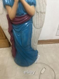 VTG GENERAL FOAM Blue ANGEL CHRISTMAS Blow Mold WithCord 31 Tall NATIVITY