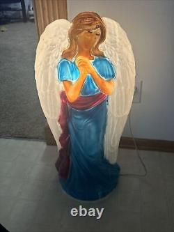 VTG GENERAL FOAM Blue ANGEL CHRISTMAS Blow Mold WithCord 31 Tall NATIVITY