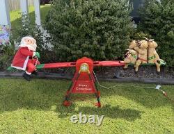 VTG Gemmy 2008 Christmas Teeter Totter Santa & Reindeer With Box RARE Works! Read VTG Gemmy 2008 Christmas Teeter Totter Santa & Reindeer With Box RARE Works! Read
