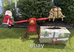 VTG Gemmy 2008 Christmas Teeter Totter Santa & Reindeer With Box RARE Works! Read VTG Gemmy 2008 Christmas Teeter Totter Santa & Reindeer With Box RARE Works! Read