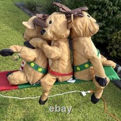 VTG Gemmy 2008 Christmas Teeter Totter Santa & Reindeer With Box RARE Works! Read VTG Gemmy 2008 Christmas Teeter Totter Santa & Reindeer With Box RARE Works! Read