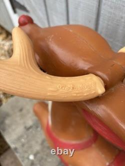 VTG General Foam Plastics Blow Mold Santa in Sleigh withReindeer @READ@ NO SHIP
