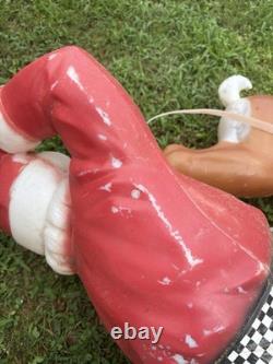 VTG General Foam Plastics Blow Mold Santa in Sleigh withReindeer @READ@ NO SHIP