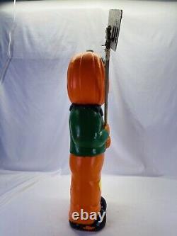 VTG Halloween Blow Mold Pumpkin Don Featherstone 31 Tall Scarecrow Goblin 1995