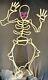 Vtg Pumpkin Hollow 5' Skeleton Rope Light Sculpture Withhinged Folding Wire Stand
