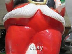 VTG RARE HTF Drainage 39 Deluxe Santa Candy Cane & List Christmas Blow Mold