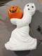 Vtg Running Ghost With Jack O Lantern Pumpkin Halloween 13 Blow Mold General Foam