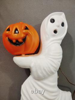 VTG RUNNING GHOST With JACK O LANTERN PUMPKIN HALLOWEEN 13 BLOW MOLD General Foam