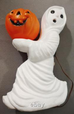 VTG RUNNING GHOST With JACK O LANTERN PUMPKIN HALLOWEEN 13 BLOW MOLD General Foam