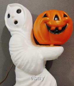 VTG RUNNING GHOST With JACK O LANTERN PUMPKIN HALLOWEEN 13 BLOW MOLD General Foam