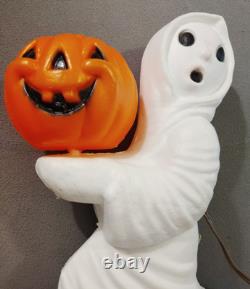 VTG RUNNING GHOST With JACK O LANTERN PUMPKIN HALLOWEEN 13 BLOW MOLD General Foam