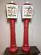 Vtg Set Of 2 Blow Mold Dapol Noel Lampposts Lighted Christmas Outdoor Working
