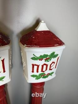 VTG Set Of 2 Blow Mold Dapol NOEL Lampposts Lighted Christmas Outdoor Working