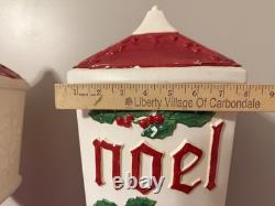 VTG Set Of 2 Blow Mold Dapol NOEL Lampposts Lighted Christmas Outdoor Working