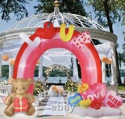 Valentine's Day Teddy Bear & Candy Hearts Love Archway Airblown Inflatable Yard