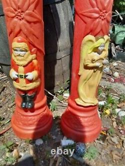 Very Rare Blowmold 38Candles Vintage Empire With Attached Santa and Angel Set