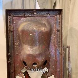 Very Rare Mechanical Metal Paint Mask Cage For Blow Mold Soldiers With Soldier