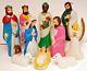 Vintage 11 Piece Empire Nativity Mini Blow Mold Christmas Set Jesus Mary Joseph