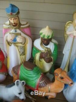 Vintage 13 Piece Blow Mold Nativity Set Empire Outdoor lighted