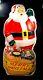 Vintage 1950's 60's Blow Mold 4 Ft X 2 Ft Lighted Santa Beco La Goodman Nice