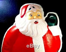 Vintage 1959 Noma Lighted Santa Claus Blow Mold 4 Ft x 2 Ft NICE LOOK & READ