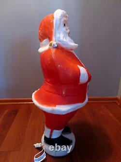 Vintage 1960's Beco Xmas Lighted Red Belt Santa Claus Blow Mold 31- RARE