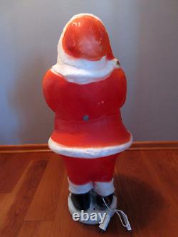 Vintage 1960's Beco Xmas Lighted Red Belt Santa Claus Blow Mold 31- RARE